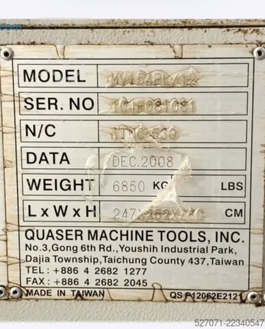 3 Axis VMC Quaser MV-154PL QUASER MV-154PL