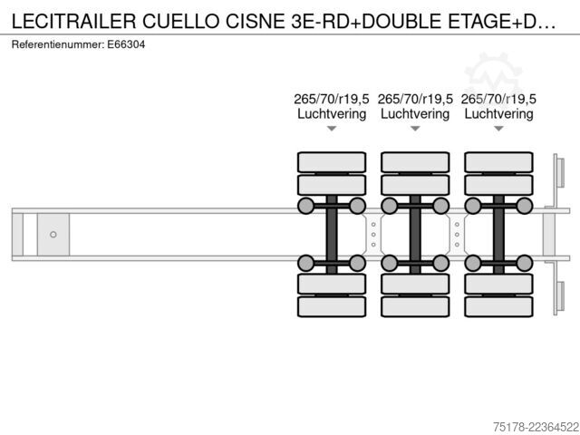 Tarpaulin LECITRAILER CUELLO CISNE 3E-RD+DOUBLE ETAGE+DHOLLANDIA 2TON