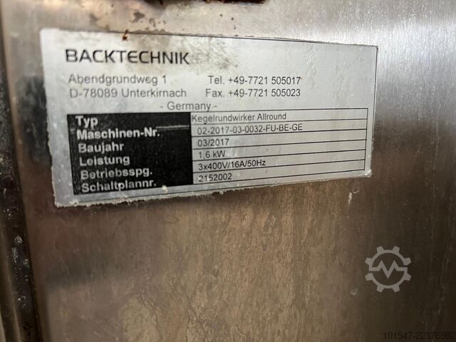 Kegelige Rundungsmaschine Backtechnik 