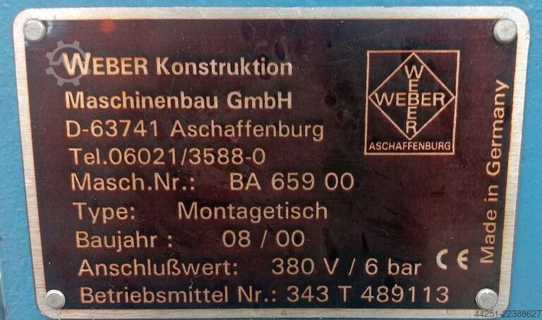 Assembly table joining station WEBER Konstruktion Maschinenbau GmbH Montagetisch