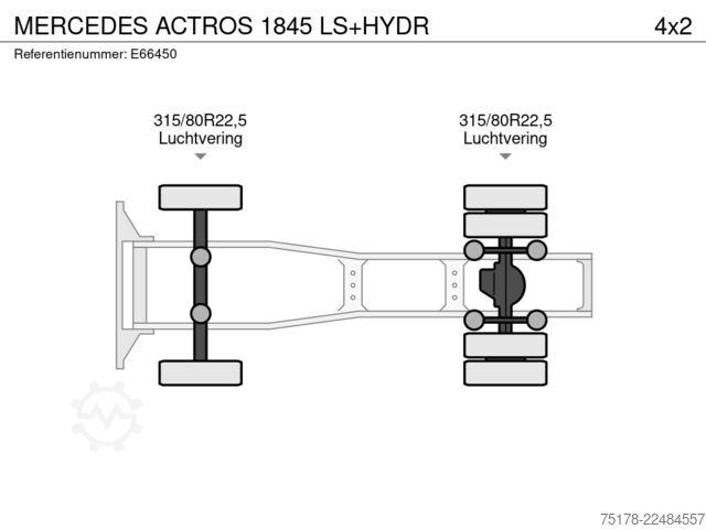 Standard tractor Mercedes-Benz ACTROS 1845 LS+HYDR