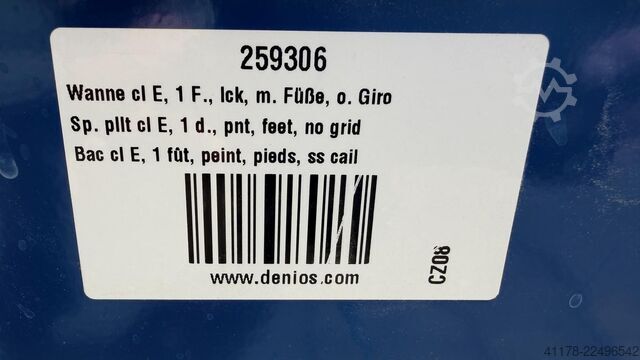 Drain Tray, Denios, 205 L, with Graiting Denios Classic Line 2 FE, 205 Liter