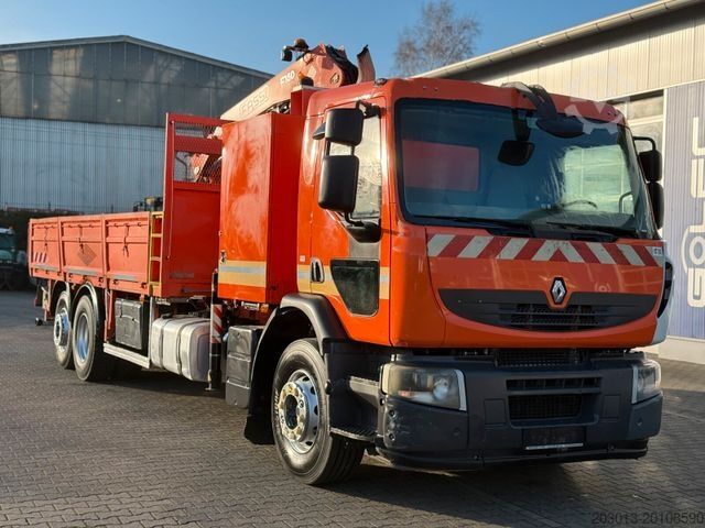 LKW mit Pritsche (offen) RENAULT Premium Lander Pritsche mit Kran FASSI