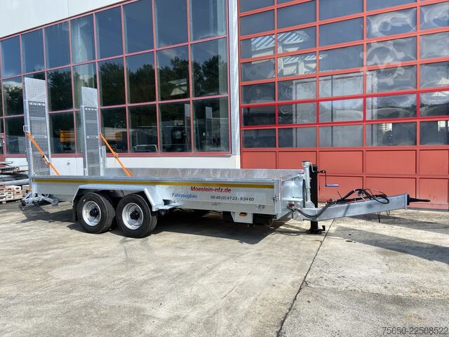 Low loader trailer Möslein TT 11-E 5,50 - 2  Tandemtieflader5,50 m x 2 m, Feuerverzinkt