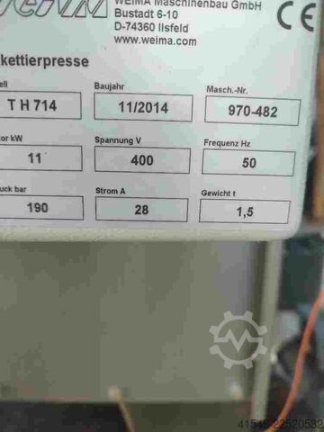 Briquetting press Weima TH 714