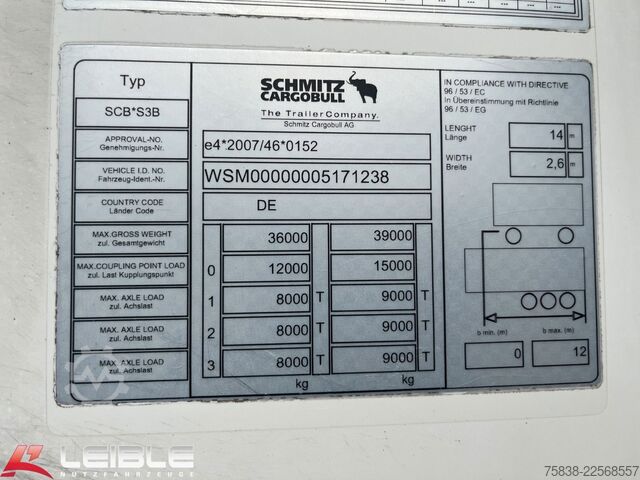 Kühlauflieger SCHMITZ CARGOBULL SKO 24/L*Doppelstock*Blumenbreite*Liftachse*
