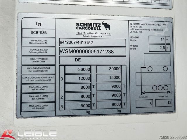 Kühlauflieger SCHMITZ CARGOBULL SKO 24/L*Doppelstock*Blumenbreite*Liftachse*