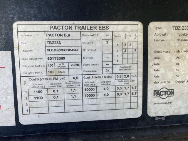 Kühl-/Tiefkühltransport Pacton TBZ 233 2-Axle Fridge / Carrier Vector 1800 / L...