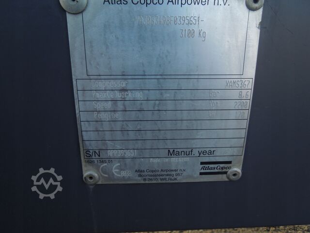 Schraubenkompressor Atlas Copco XAMS367