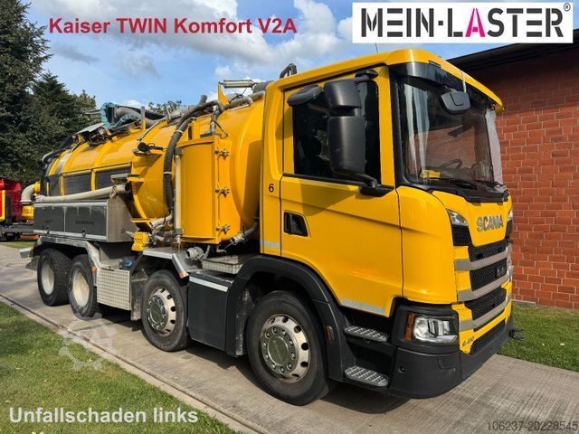 Vacuum tank truck SCANIA G 450 8x4 Kaiser Twister Komfort V2A Funk