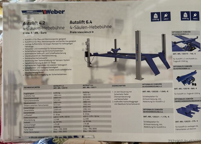 Lifting platform Weber Autolift 4.2 /6.4
