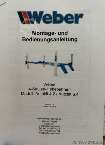 Lifting platform Weber Autolift 4.2 /6.4