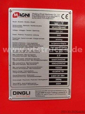 Arbeitsbühne MAGNI Magni MJP11,5AC 11,2m Vertikalmastbühne 2x vorh.