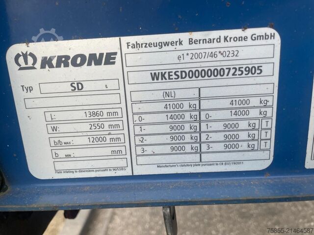 Curtain sided Krone N/A Tautliner / Coil / Discbrakes / SAF Axles /...