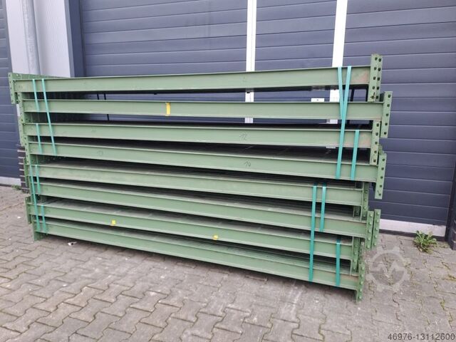 Palettenregalanlage Palettenregal Regal SSI Schäfer / PR400 /grün /Gesamtlänge: 14,22 lfm./ Tiefenstegrahmen