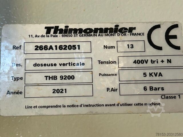 Maschine zum Formen, Füllen und Verschließen von Beuteln Thimonier 250ml Sachet Vertical Form, Fill & Seal