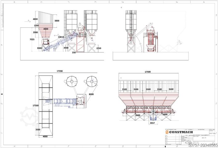 Concrete mixing plant / concrete plant CONSTMACH Concrete Mixig Plant 100 m3 Dry Type Concrete Batching Plant