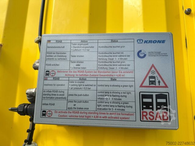 Schiebeplanen Krone RSAB-system (anti-snow) / discbrakes / liftaxle...
