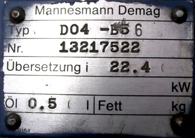 Gear motor 0.25 kW 62 rpm Demag KBA80A4R