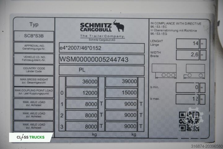 Kühlsattelauflieger SCHMITZ CARGOBULL SKO FP 60 ThermoKing SLXi 300