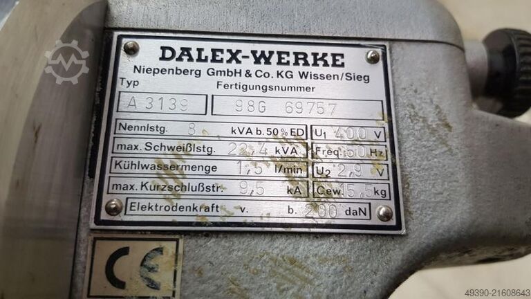 Punktschweißzange mit Steuerung DALEX RS 17 und Balancer, Widerstandschweißmaschine, Punktschweißmas DALEX A 3139 + RS17