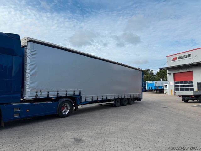 Car carrying semitrailer DINKEL Gabelstapler-Transporter mit Rampe