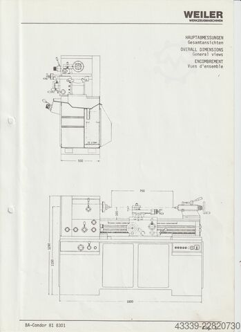 Leit-/Zugspindeldrehmaschine WEILER Condor 81