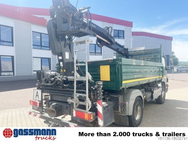 Kipper LKW Mercedes-Benz Atego 1624/27 4x2, Heckkran Hiab 099 BS-2 HiDuo,