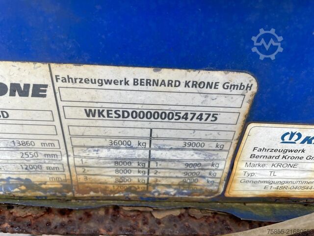 Schiebeplanen Krone SD 3-Axle Mega / BPW Axles / NL Trailer