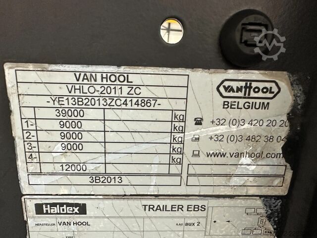 Containertransport Van Hool 3B2013 20FT ADR CHASSIS / empty weight 3.300kg ...