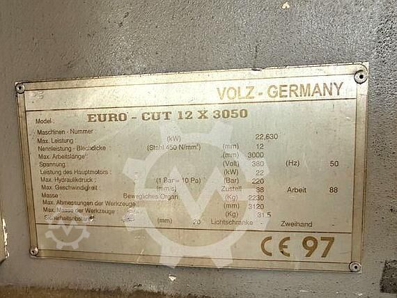 Tafelschere VOLZ EURO-CUT 12 x 3050