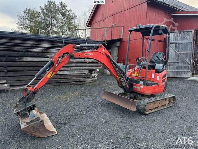 Minibagger Kubota U17-3a Mini Excavator with 4 Buckets, Ripper, and
