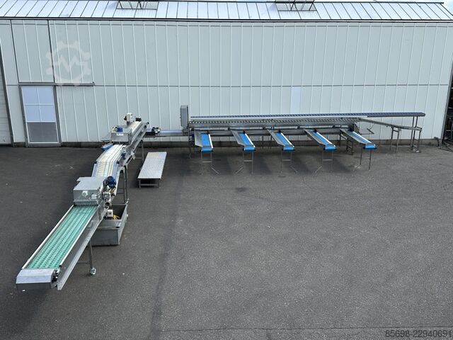 Christiaens asparagus sorting machine on thicknes with washing machine CHRISTIAENS 