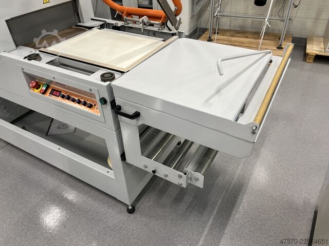 Folieneinschlagmaschine DEM GP4520 APM Angle Sealer with Shrink Tunnel