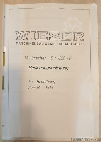 Brecher / Zerkleinerer / Mühle plus Entstauber Wieser Vorbrecher DV 1350-V