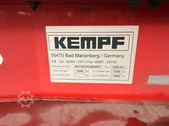 Tipper semitrailer KEMPF SKM 35/3 Stahlkippmulde 2 Liftachsen 50m³ 55m³