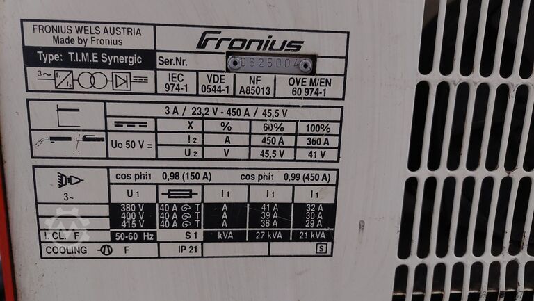 MIG-MAG Schutzgasschweißgerät FRONIUS TIME Synergic 450
