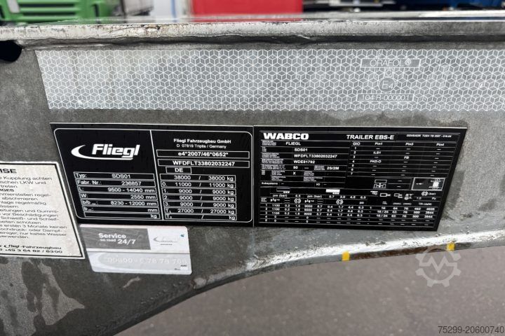 Swap body semitrailer Fliegl SDS 380 Containertransport / Swiss-Vehicle