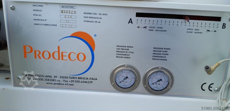 Sawdust briquetting press PRODECO E60 ECO 4/25