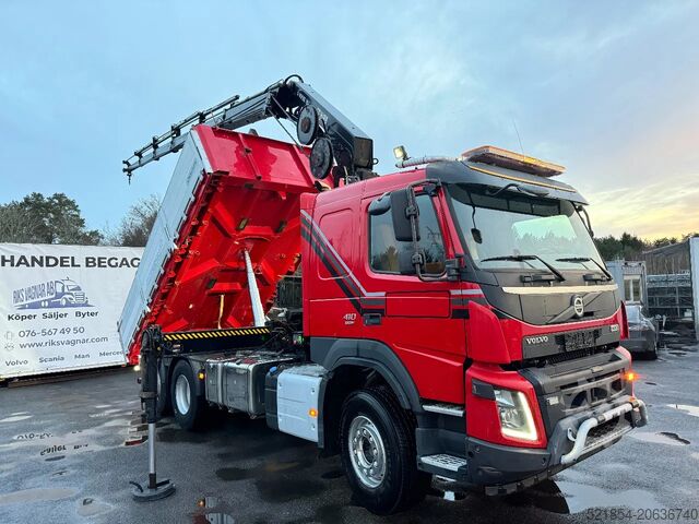 Tipper with crane Volvo FMX 410 6x2*4, Tipper & Crane, 2015