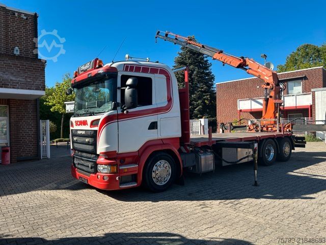 Truck mounted crane SCANIA R520 V8 Pritsche+ ATLAS 390 Kran +Lift-Lenkachse