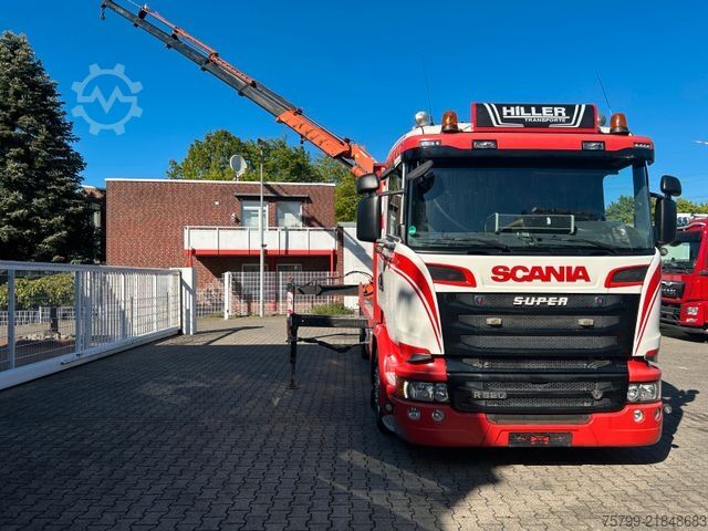 Truck mounted crane SCANIA R520 V8 Pritsche+ ATLAS 390 Kran +Lift-Lenkachse