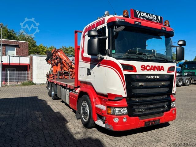 Truck mounted crane SCANIA R520 V8 Pritsche+ ATLAS 390 Kran +Lift-Lenkachse