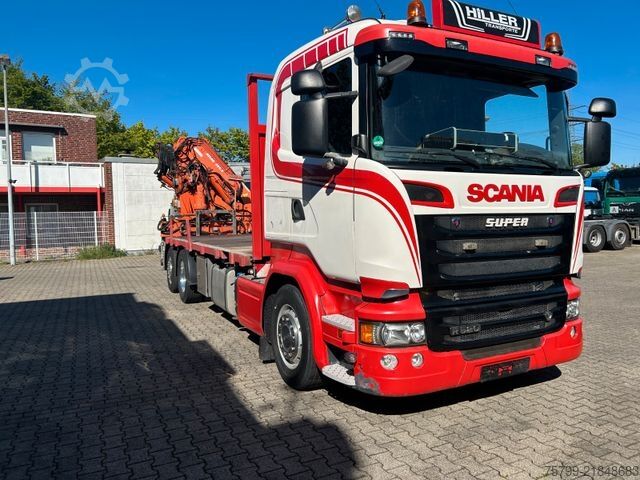 Truck mounted crane SCANIA R520 V8 Pritsche+ ATLAS 390 Kran +Lift-Lenkachse