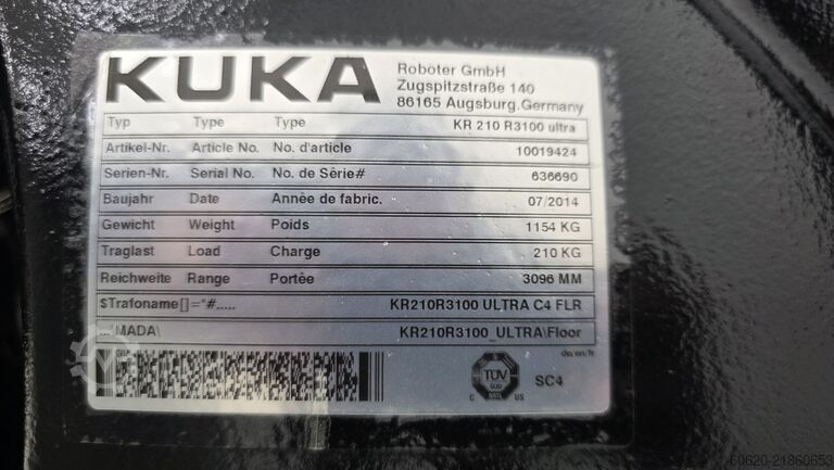 Industrial robot KUKA KR 210 R3100 ultra + KR C4