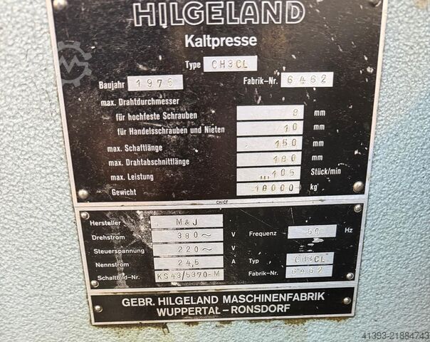Cold Former Double Stroke Hilgeland CH3 CL