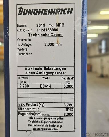 2,87 Meter Palettenregal mit 2 Ebenen Jungheinrich MPB Palettenregal