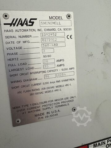 Vertical machining center Haas S MiniMill