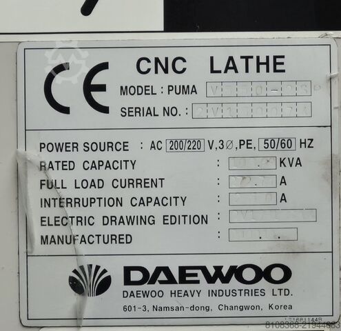 Vertical turret lathe daewoo Puma V550M-2s