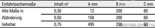 Chip container 0.30 m³ L1440xW680xH580mm - 1 piece  